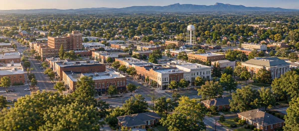 Aerial view of Gastonia, North Carolina
