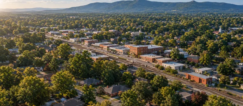 Aerial view of Kings Mountain, North Carolina