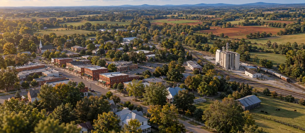 Aerial view of Stanley, North Carolina