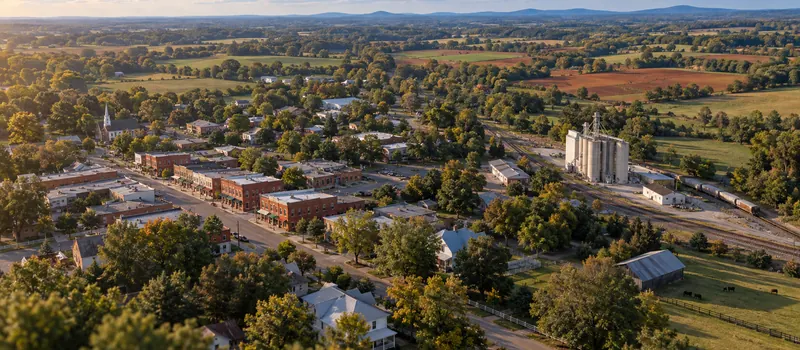 Aerial view of Stanley, North Carolina