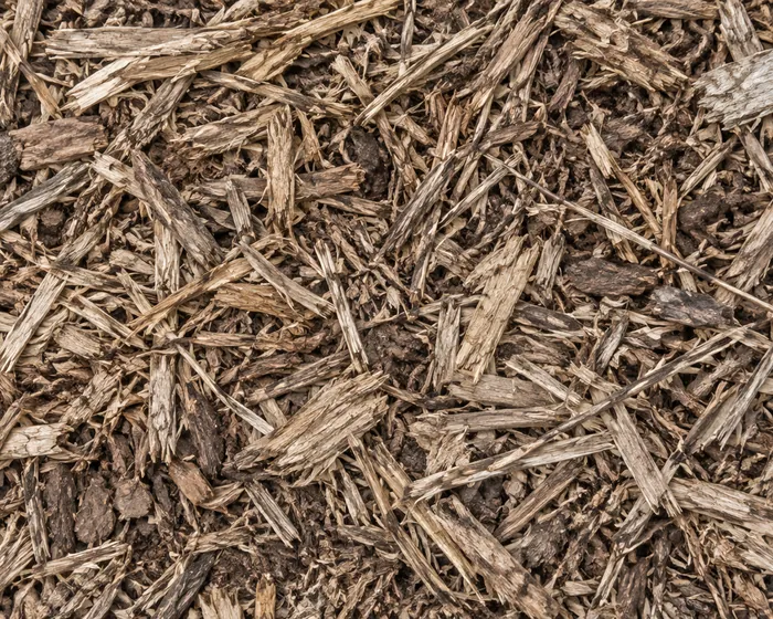 Close view of double ground hardwood mulch texture
