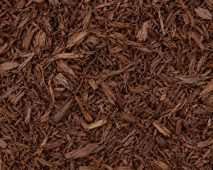 Close view of brown dyed mulch texture
